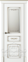 Крашеная дверь эмаль FLEURANS PALE ROYAL ML054 V-S  BIANCO PATINATO ORO