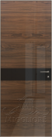 Деревянные двери GLOSS 11 G Глянец, шпон американского ореха нетонированный, алюминиевый  короб, вставка - эмаль