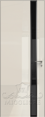 Крашеная дверь эмаль GLOSS 21-F V Глянец, AVORIO 9010, алюминиевый  короб