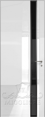 Крашеная дверь эмаль GLOSS 21-F V Глянец, BIANCO, алюминиевый  короб