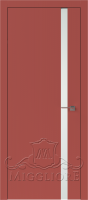Дверь со стеклом LINEA RETTA MRD011 V Красная глазурь