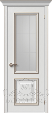 Дверь со стеклом PROVENZA 1 V FRASSINO BIANCO PATINATO PLATINO KOSA