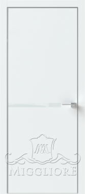 Дверь со стеклом QUADRO 10.24 V-лакобель белый алюминиевая кромка SILK ICE