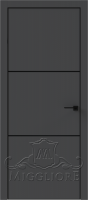 Деревянные двери QUADRO 10.25 G чёрный алюминиевый молдинг+чёрная алюминиевая кромка GRAFITE NUBUK