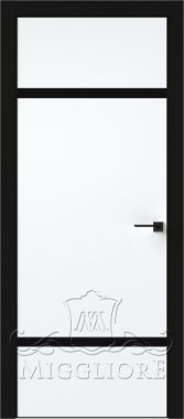 Деревянные двери QUADRO 9.03 G чёрный алюминиевый декор+чёрная алюминиевая кромка SILK ICE +ANTRACIT