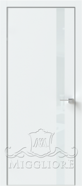 Деревянные двери QUADRO 9.05 алюминиевая кромка V-лакобель белый SILK ICE