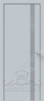 Дверь со стеклом QUADRO 9.05 алюминиевая кромка V-лакобель серый LIGHT GREY