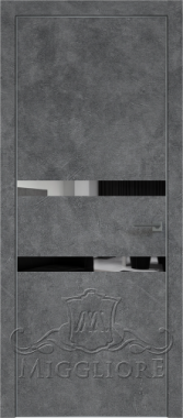 Деревянные двери QUADRO 9.08 алюминиевая кромка Графит V-зеркало Графит LOFT GRAFITE