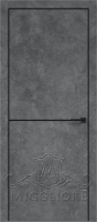 Деревянные двери QUADRO 9.11 G чёрный алюминиевый молдинг+чёрная алюминиевая кромка LOFT GRAFITE