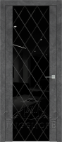 Дверь со стеклом триплекс TRIPLEX 15  V-TRIPLEX-NERO-GRAVIROVKA ROMB LOFT GRAFITE