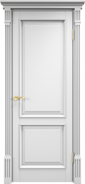 Деревянные двери 112 Ш ДГФ с багетом Белая эмаль