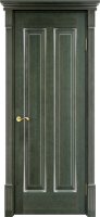 Белорусская дверь Модель ОЛ 102 ДГ Зеленый патина Серебро