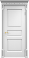 Деревянные двери Модель ОЛ 5 ДГ карниз Возвышение  Белая эмаль