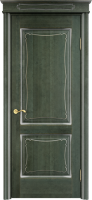 Белорусская дверь Модель ОЛ 6_2 ДГ Зеленый патина Серебро