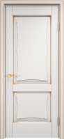 Белорусская дверь Модель ОЛ 6_2 ДГ Белый грунт патина Золото