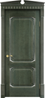 Белорусская дверь Модель ОЛ 7_2 ДГ Зеленый патина Серебро