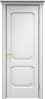 Белорусская дверь Модель ОЛ 7_2 ДГ Карниз Белая эмаль