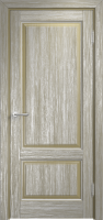 Брашированная состаренная дверь Мадера Винтаж 13Ш Браш ДГ Мох+Патина серебро