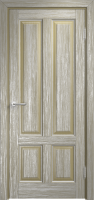 Брашированная состаренная дверь Мадера Винтаж 15Ш Браш ДГ Мох+Патина серебро