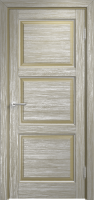 Брашированная состаренная дверь Мадера Винтаж 17Ш Браш ДГ Мох+Патина серебро