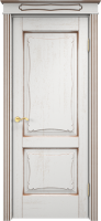 Белорусская дверь Модель Д6-2 ДГ Белый грунт с патиной Орех