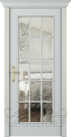 Дверь со стеклом FLEURANS PALE ROYAL MLF020 V-15 FACET GRIGIO 7035 PATINATO ORO