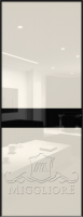 Дверь в квартиру GLOSS 11 G Глянец, AVORIO 9010, алюминиевая черная кромка и черный алюминиевый короб, вставка - эмаль