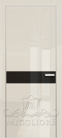 Крашеная дверь эмаль GLOSS 11 G Глянец, AVORIO 9010, алюминиевая кромка и алюминиевый  короб, наличник, вставка - эмаль