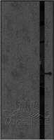 Деревянные двери LINEA RETTA MRDA083 V с алюминиевой черной кромкой Бетон графит