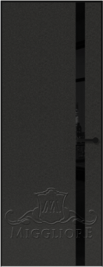 Деревянные двери LINEA RETTA MRDA083 V с алюминиевой черной кромкой Черный жемчуг