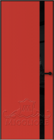 Деревянные двери LINEA RETTA MRDA083 V с алюминиевой черной кромкой Красная азалия