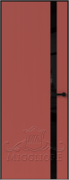 Деревянные двери LINEA RETTA MRDA083 V с алюминиевой черной кромкой Красная глазурь