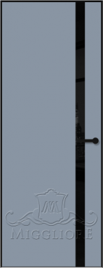 Деревянные двери LINEA RETTA MRDA083 V с алюминиевой черной кромкой Насыщенный синий