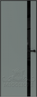 Деревянные двери LINEA RETTA MRDA083 V с алюминиевой черной кромкой Серое небо