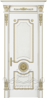 Крашеная дверь эмаль MONTE NAPOLEONE 102 G-капитель №1 AVORIO 9010 PATINATO ORO
