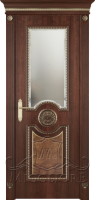 Дверь в квартиру MONTE NAPOLEONE 103 V-FACET Американский орех тонированный филенка-корень ясеня PATINATO ORO