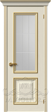 Дверь со стеклом PROVENZA 1 V FRASSINO AVORIO PATINATO ORO KOSA