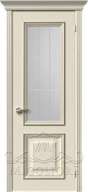 Дверь со стеклом PROVENZA 1 V FRASSINO AVORIO PATINATO PLATINO KOSA