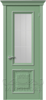 Дверь со стеклом PROVENZA 1 V FRASSINO RAL 6021 PATINATO ARGENTO