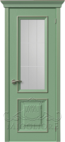 Дверь со стеклом PROVENZA 1 V FRASSINO RAL 6021 PATINATO PLATINO