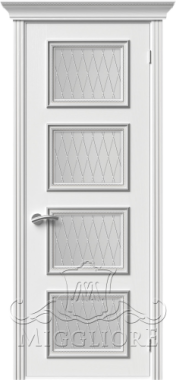Дверь со стеклом PROVENZA 4 V FRASSINO BIANCO PATINATO ARGENTO KOSA