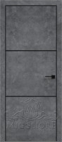 Деревянные двери QUADRO 10.25 G чёрный алюминиевый молдинг+чёрная алюминиевая кромка LOFT GRAFITE