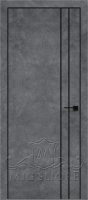 Деревянные двери QUADRO 10.26 G чёрный алюминиевый молдинг+чёрная алюминиевая кромка LOFT GRAFITE