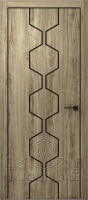 Деревянные двери QUADRO 10.27 G чёрный алюминиевый молдинг+чёрная алюминиевая кромка DUB MELFORD