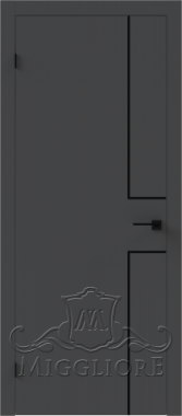 Деревянные двери QUADRO 7 G чёрный алюминиевый молдинг GRAFITE NUBUK