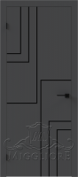 Деревянные двери QUADRO 9 G чёрный алюминиевый молдинг GRAFITE NUBUK