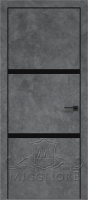 Деревянные двери QUADRO 9.02 G чёрный алюминиевый декор+чёрная алюминиевая кромка LOFT GRAFITE