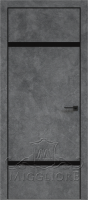 Деревянные двери QUADRO 9.03 G чёрный алюминиевый декор+чёрная алюминиевая кромка LOFT GRAFITE