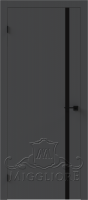 Деревянные двери QUADRO 9.04 G черный алюминиевый декор GRAFITE NUBUK