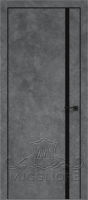 Деревянные двери QUADRO 9.04 G чёрный алюминиевый декор+чёрная алюминиевая кромка LOFT GRAFITE
